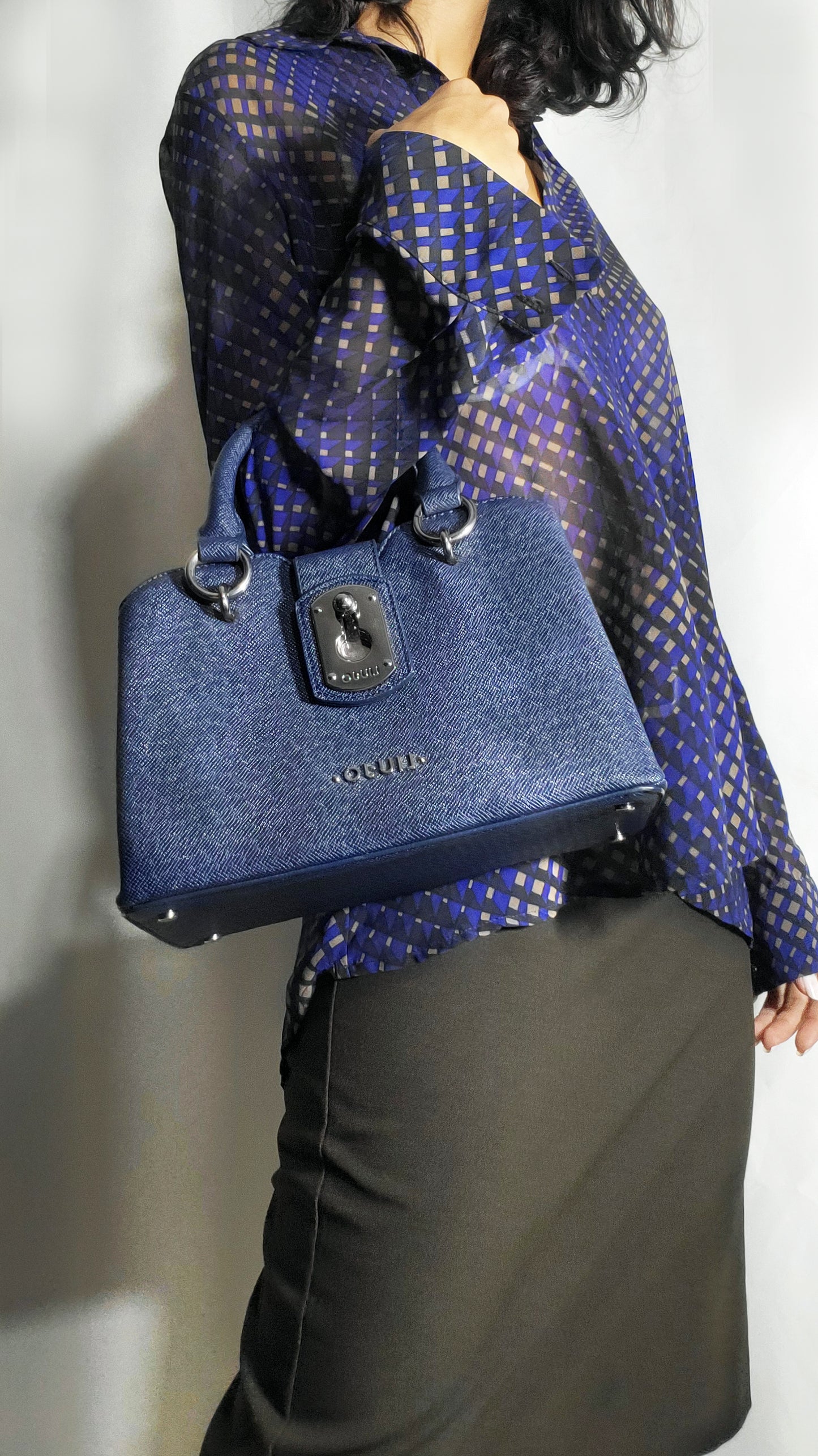 Liu Jo Textured Blue Mini Satchel