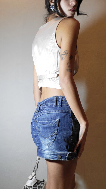 Vintage Satin Fitted Vest Top