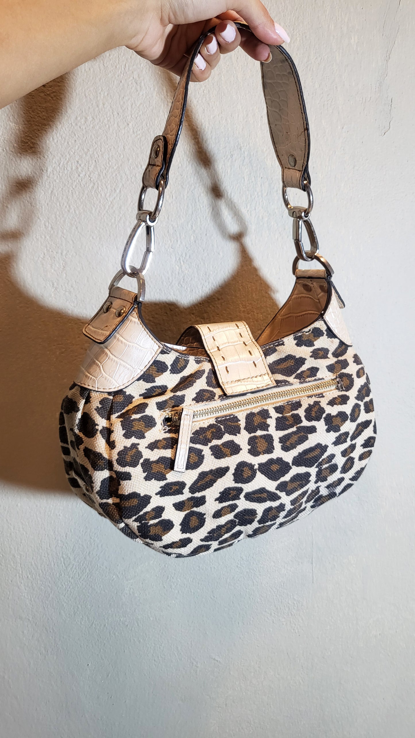Vintage Guess Leopard Print Shoulder Bag