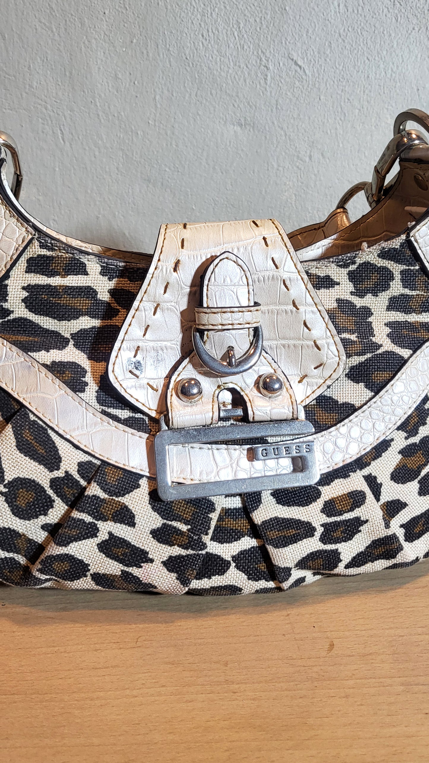 Vintage Guess Leopard Print Shoulder Bag