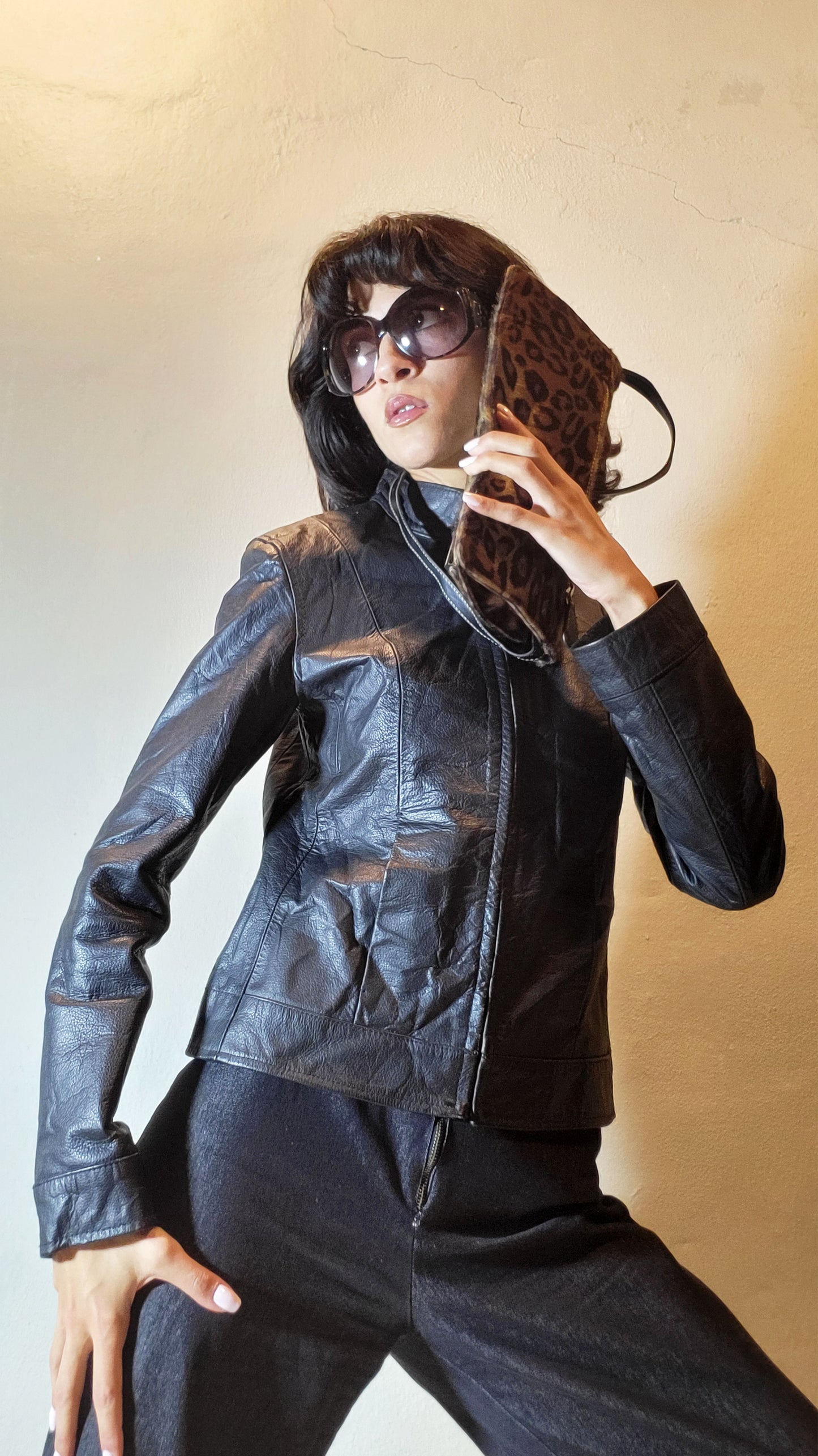 Vintage Buffalo Leather Fitted Jacket