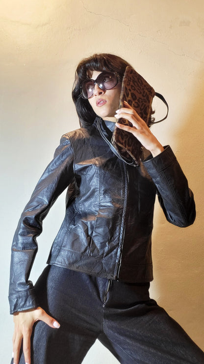 Vintage Buffalo Leather Fitted Jacket