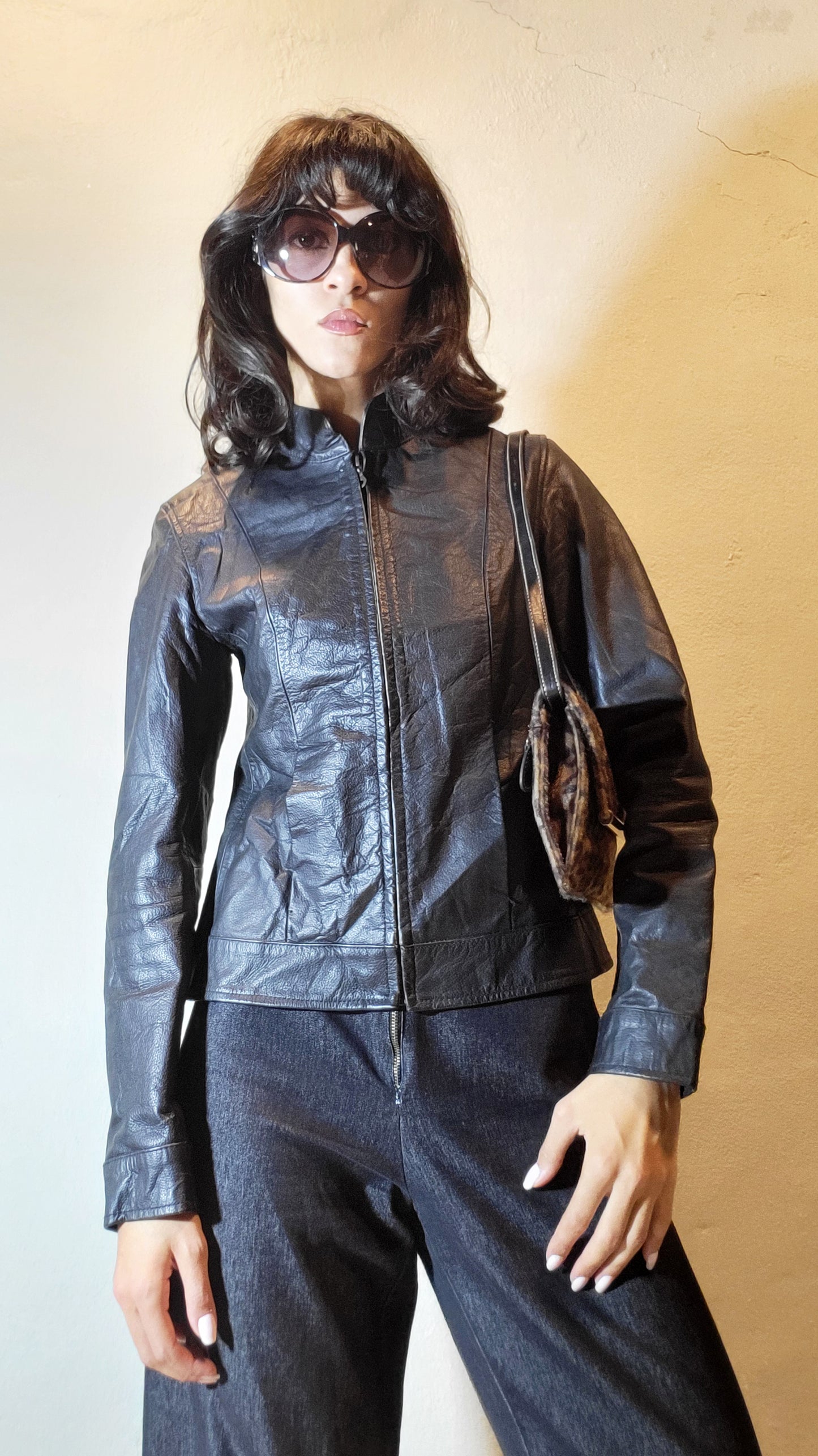 Vintage Buffalo Leather Fitted Jacket