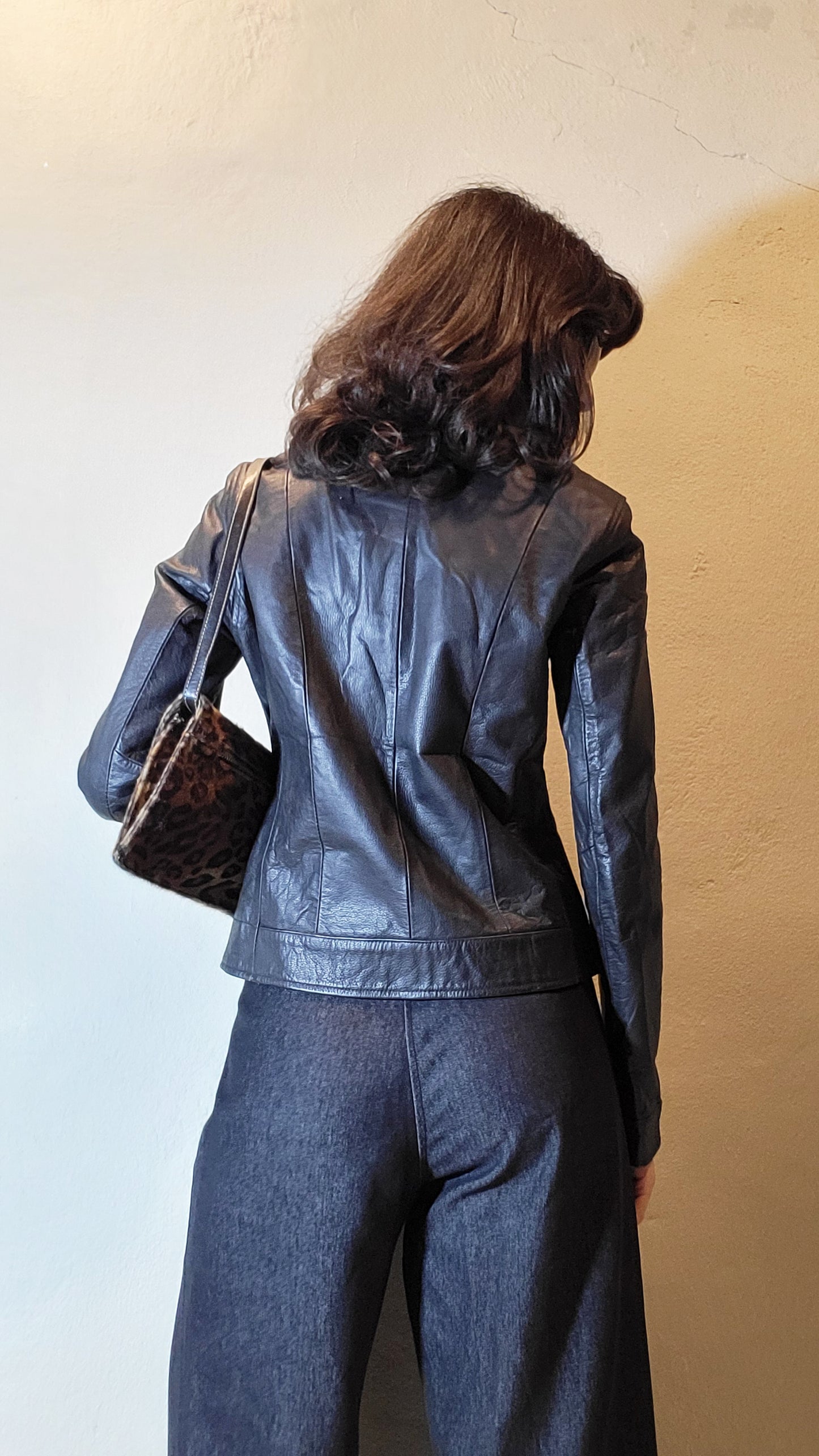 Vintage Buffalo Leather Fitted Jacket