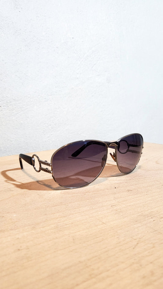 Lancetti Chain-Link Sunglasses — Made in Italy