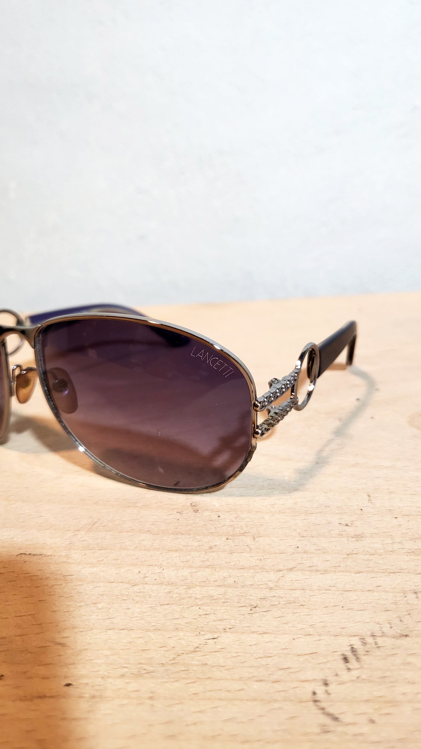 Lancetti Chain-Link Sunglasses — Made in Italy