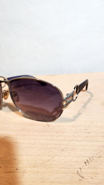 Lancetti Chain-Link Sunglasses — Made in Italy