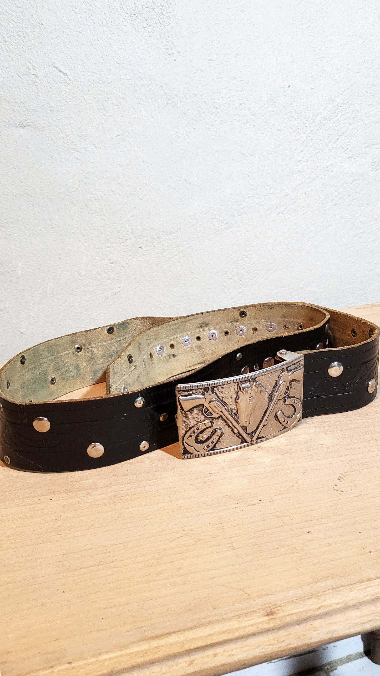 Western Studded Leather Belt