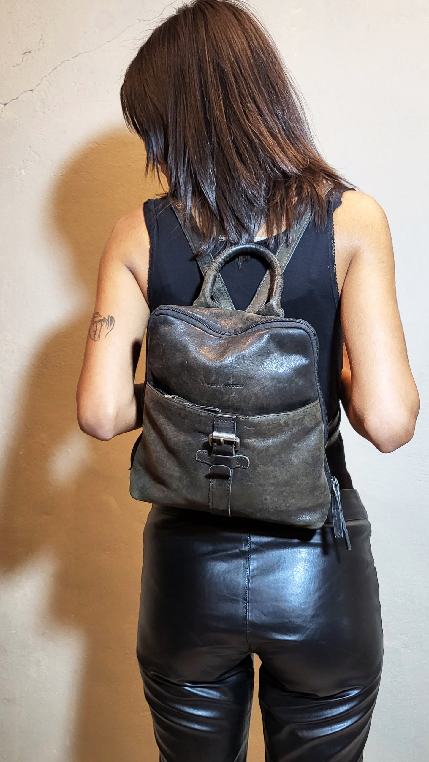 Spikes & Sparrow Genuine Leather Mini Backpack