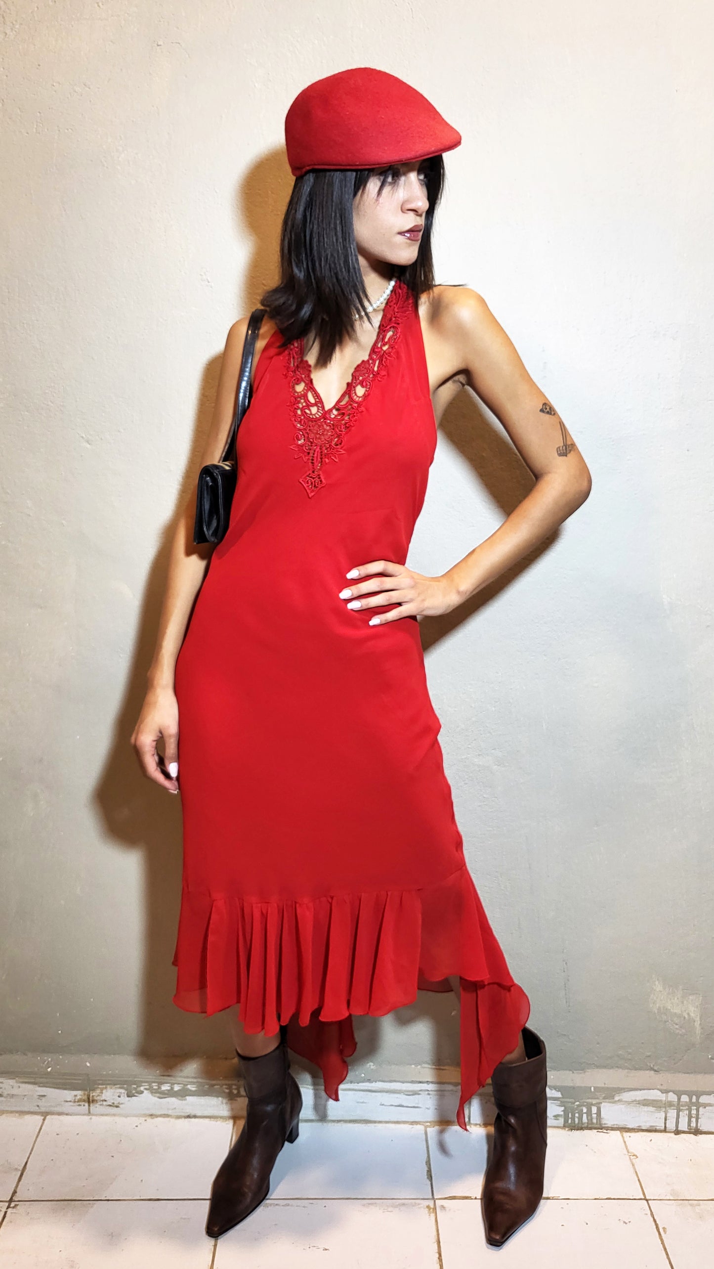 Scarlet Muse Ruffle Backless Dress