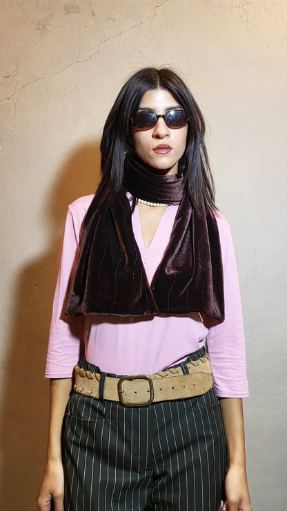 Brown Velvet Scarf