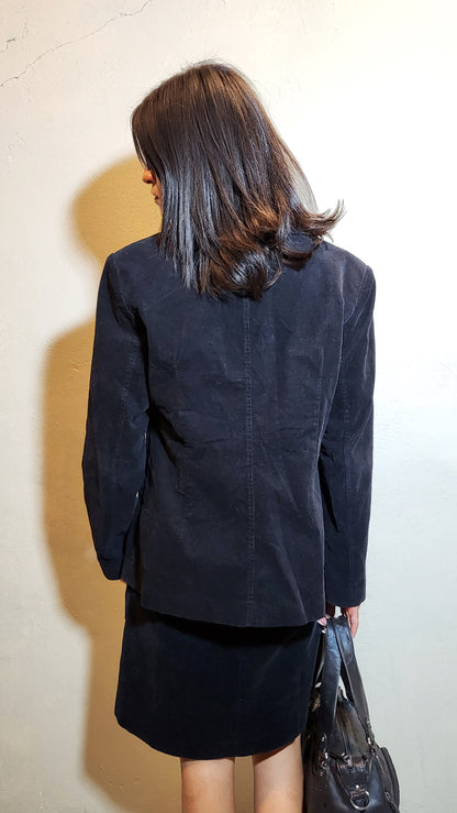 Black Corduroy Tailored Jacket