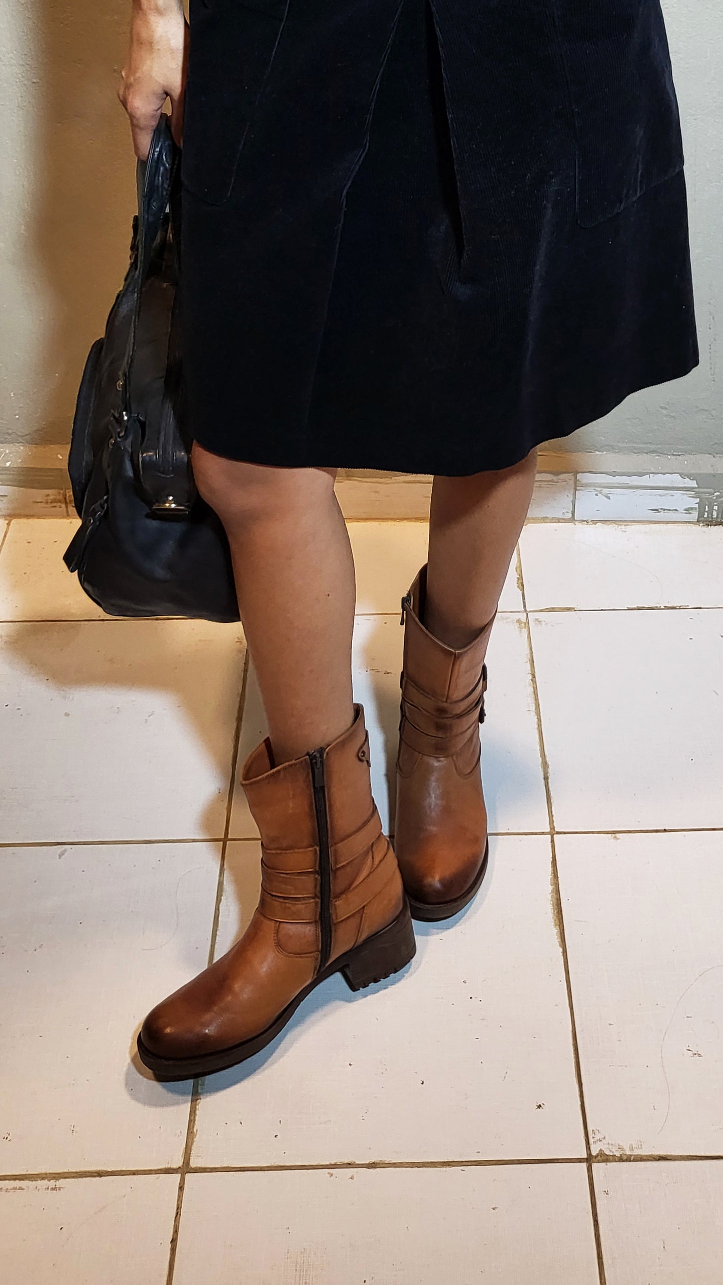 FIERRO Tan Leather Ankle Boots