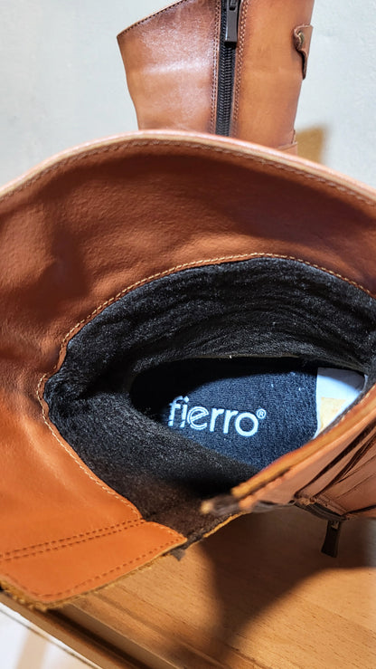 FIERRO Tan Leather Ankle Boots