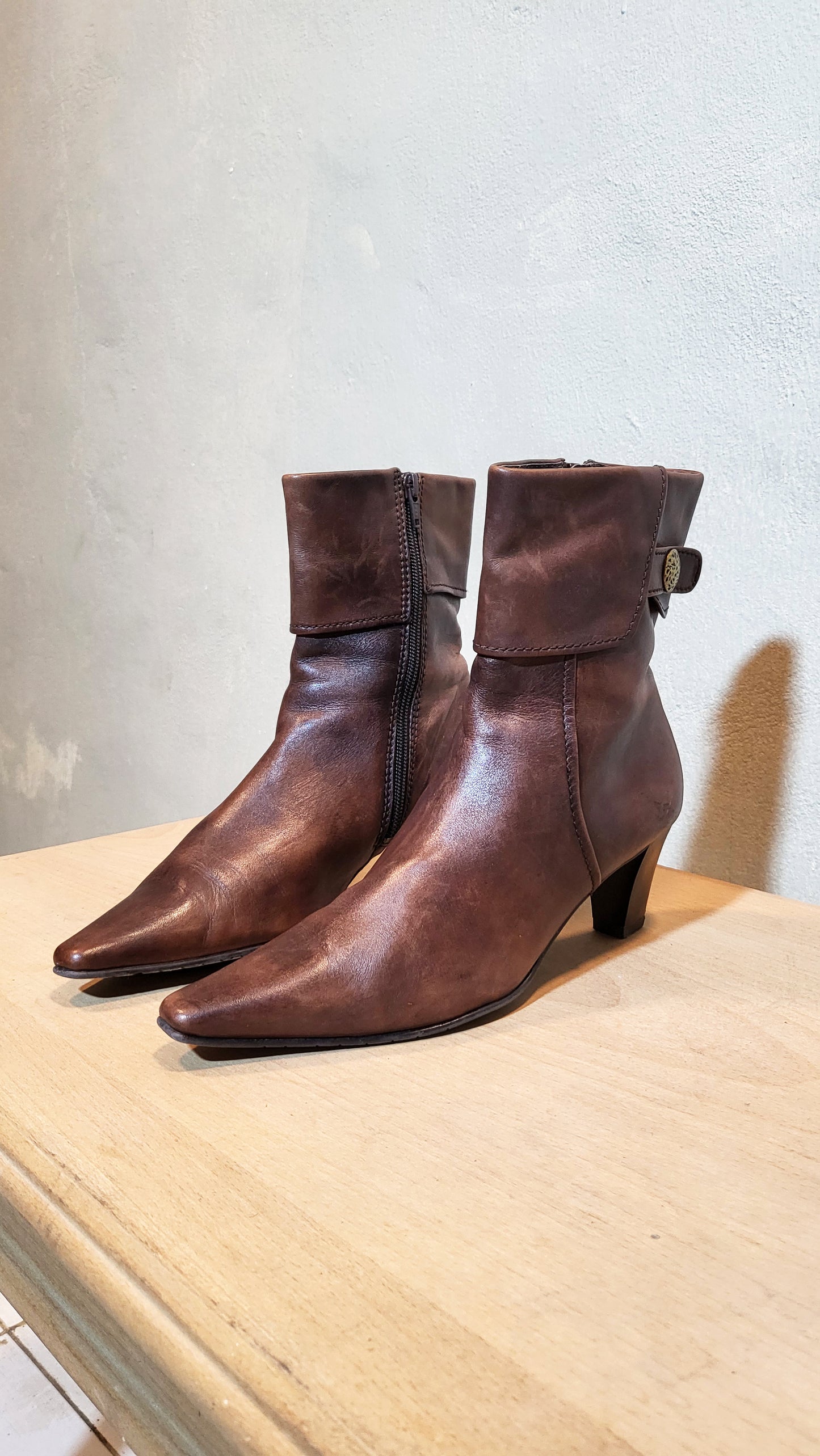 Vintage Bata “Café Parisien” Leather Ankle Boots