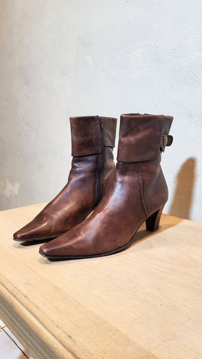 Vintage Bata “Café Parisien” Leather Ankle Boots