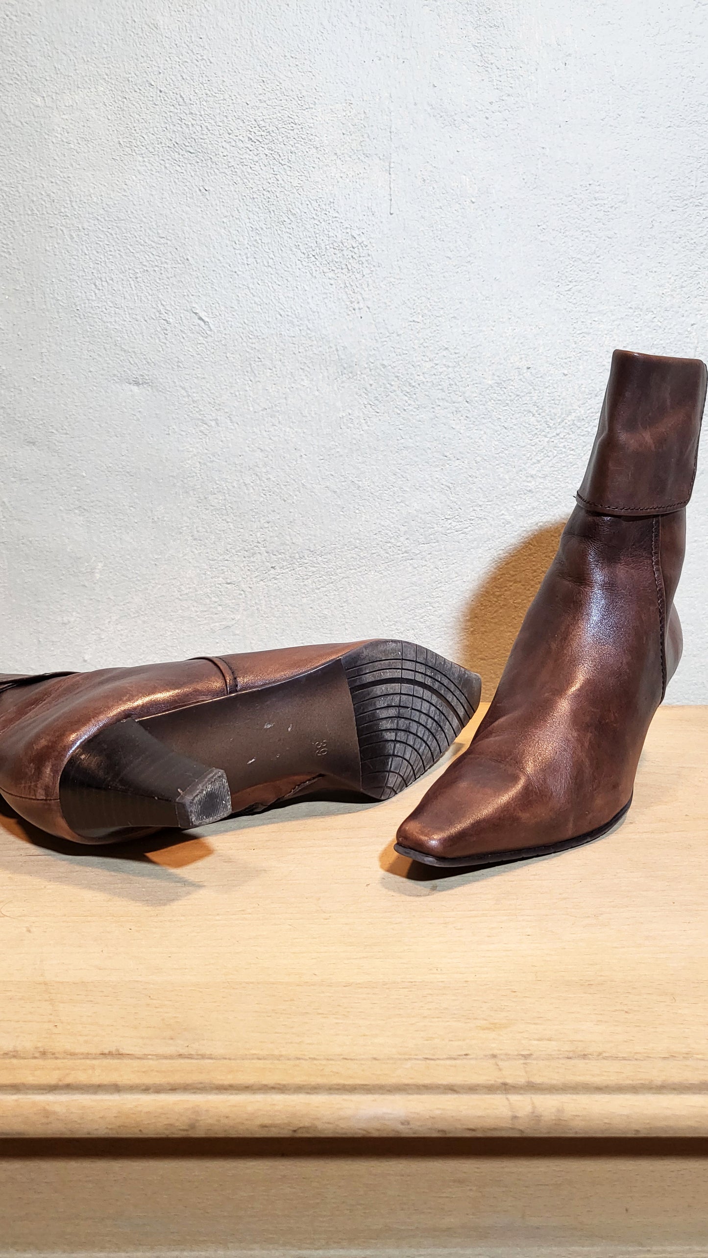 Vintage Bata “Café Parisien” Leather Ankle Boots