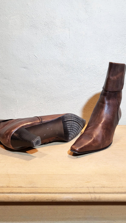 Vintage Bata “Café Parisien” Leather Ankle Boots