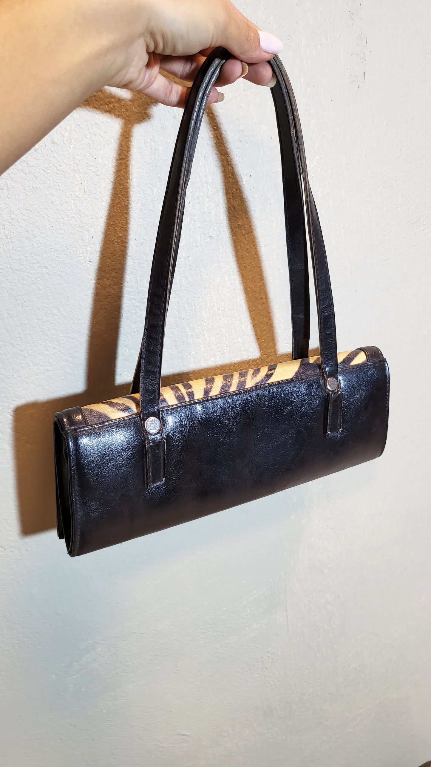 Zebra Noir Slim Shoulder Bag