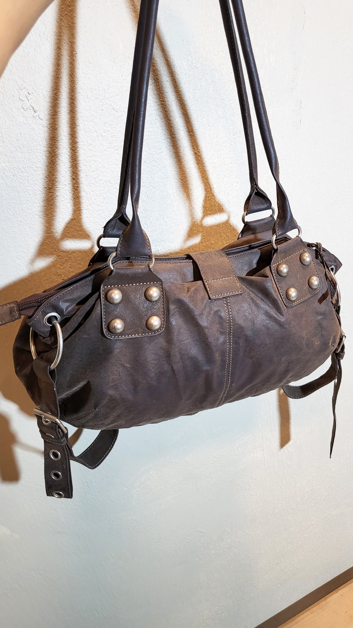 River Island Studded Barrel Shoulder Bag