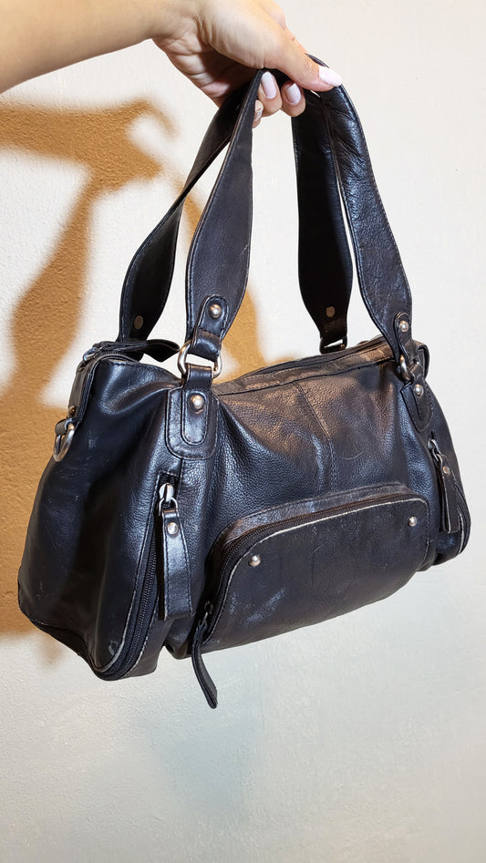 Black Genuine Leather Shoulder Bag