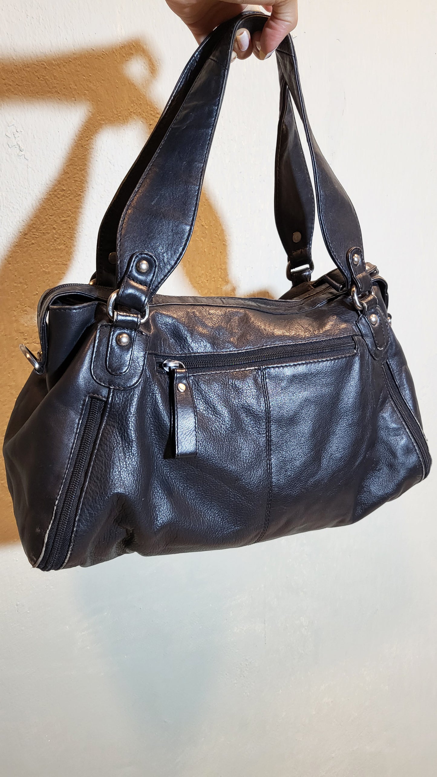 Black Genuine Leather Shoulder Bag
