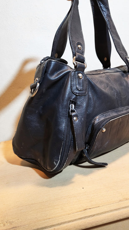 Black Genuine Leather Shoulder Bag