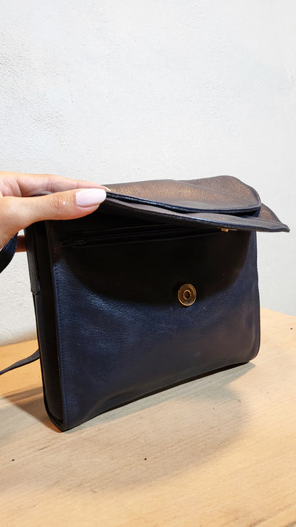 La Bagagerie Leather Crossbody Bag – Navy