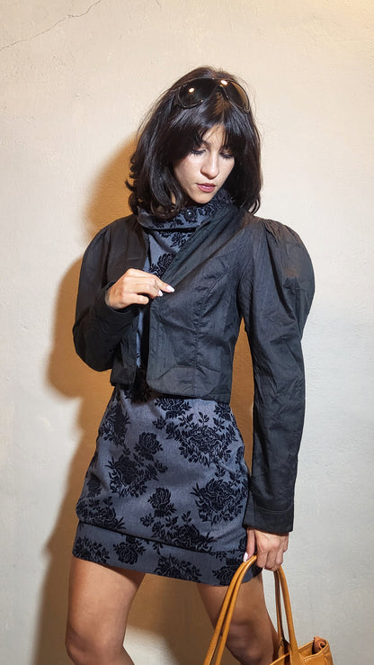 Vintage Black Structured Bolero Jacket