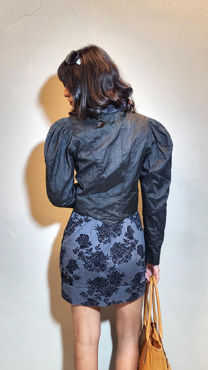 Vintage Black Structured Bolero Jacket