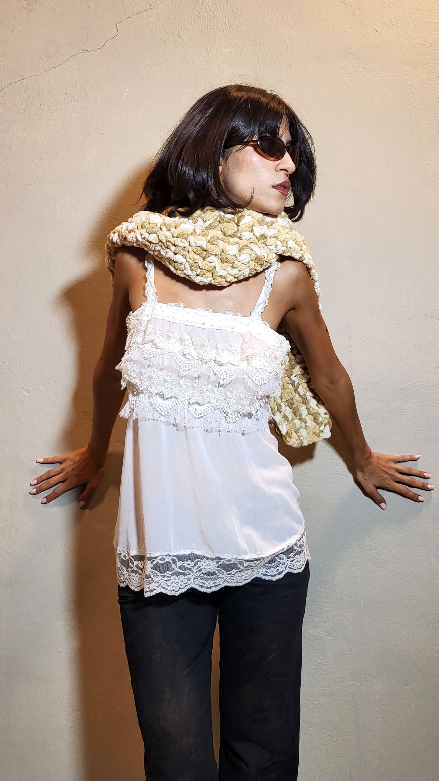 Vintage Sheer Lace Babydoll Top