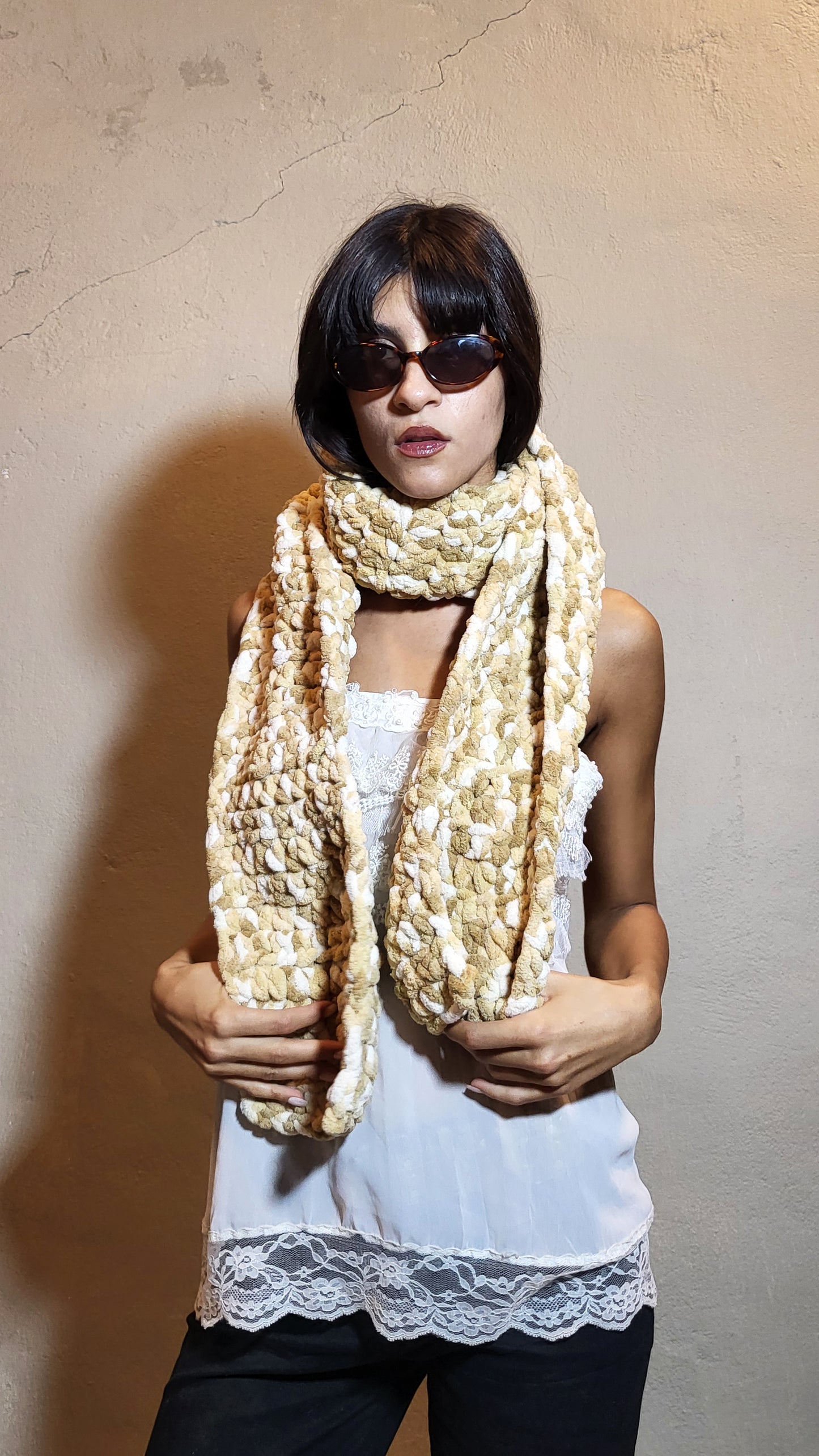 Vintage Textured Chenille Scarf
