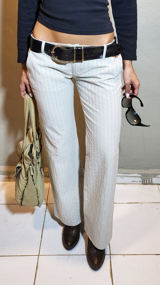 Y2K Low-Rise Striped Bootcut Pants