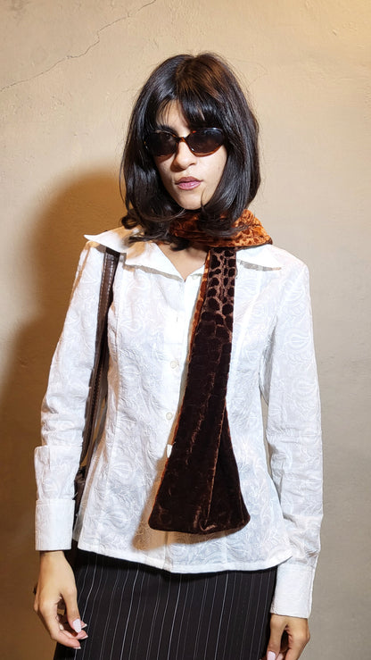 Two-Tone Reversible Velvet Scarf