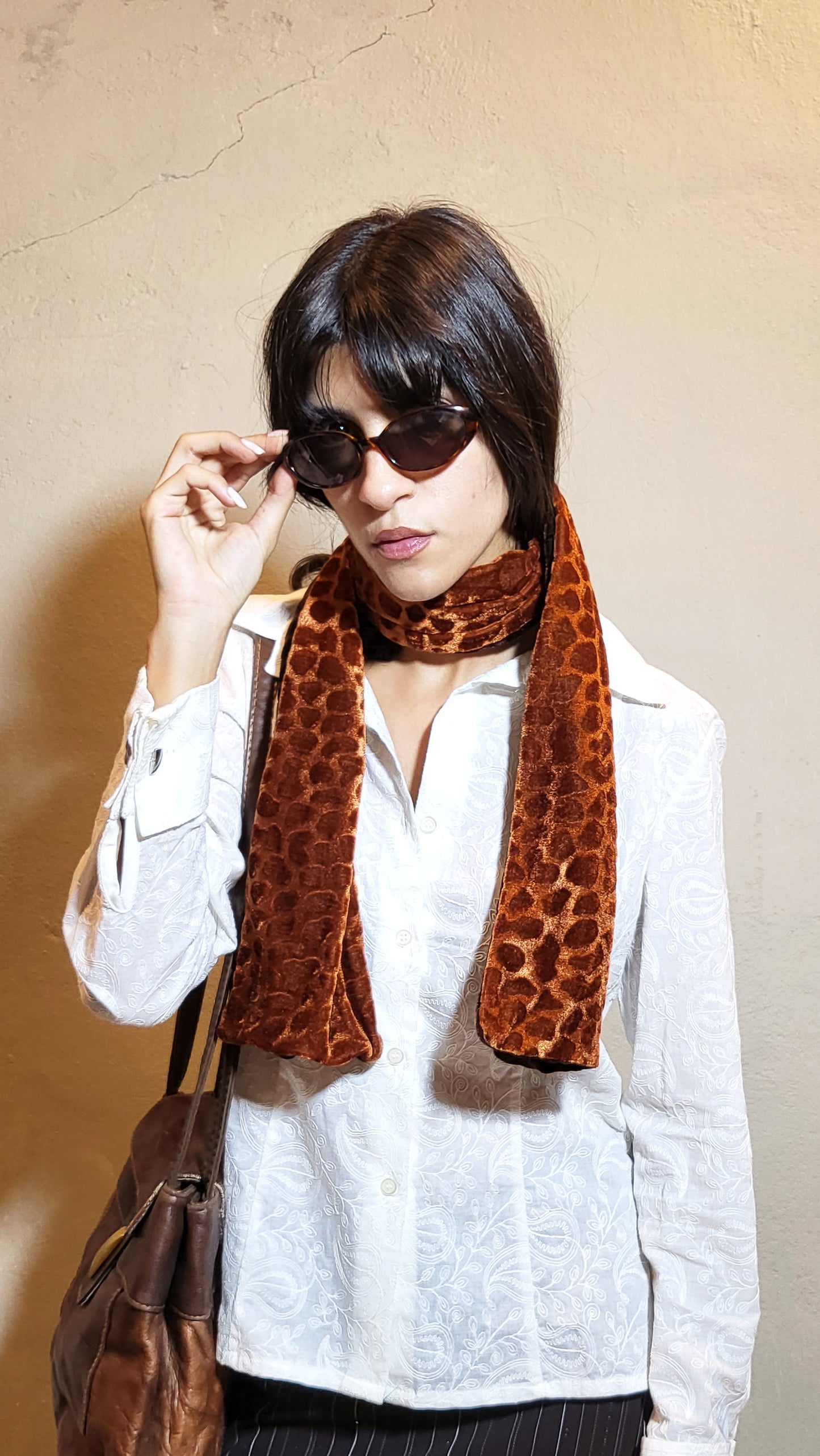 Two-Tone Reversible Velvet Scarf