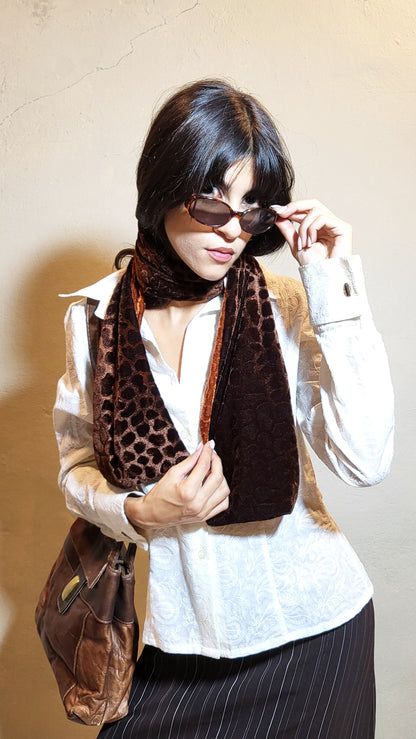 Two-Tone Reversible Velvet Scarf