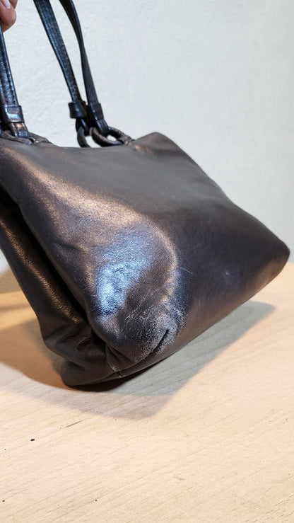 Vintage Black Leather Mini Handbag