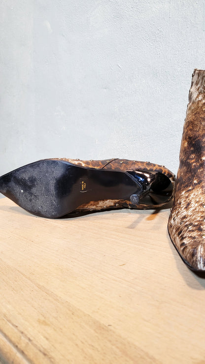 Angelo Marani Leopard Studded Heeled Boots