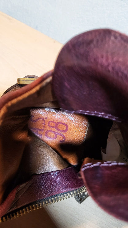 AS98 Burgundy Distressed Leather Boots