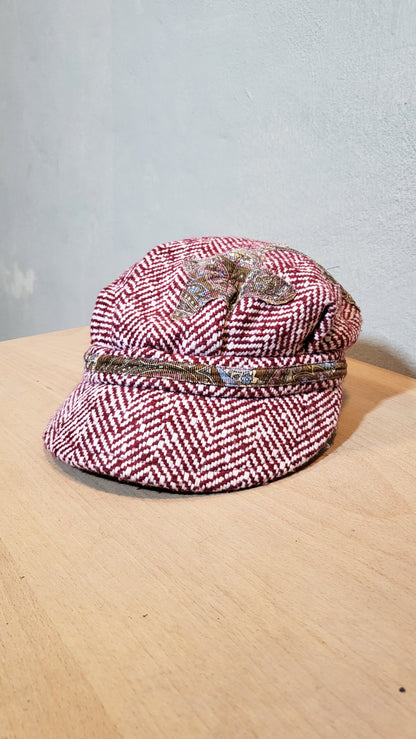 Wool Herringbone Patchwork Cadet Hat