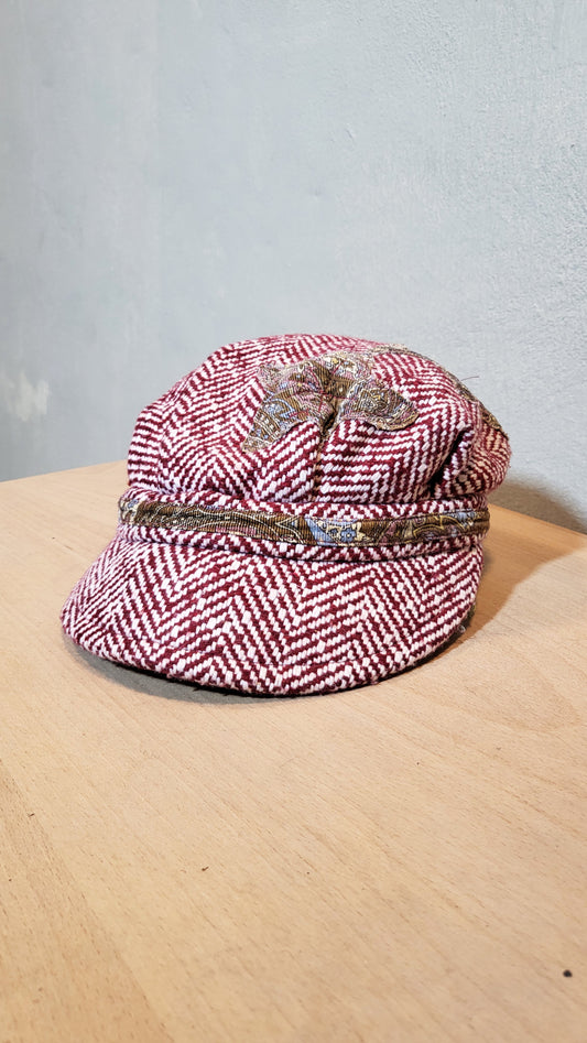 Wool Herringbone Patchwork Cadet Hat