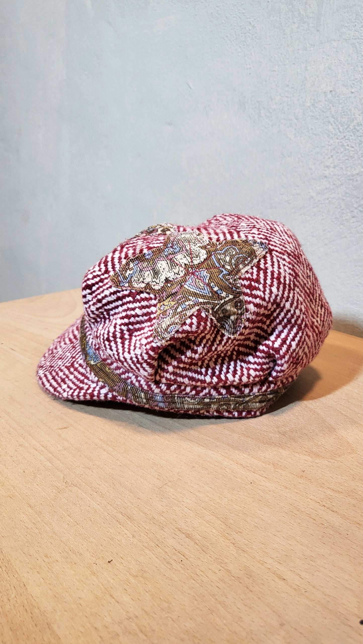 Wool Herringbone Patchwork Cadet Hat
