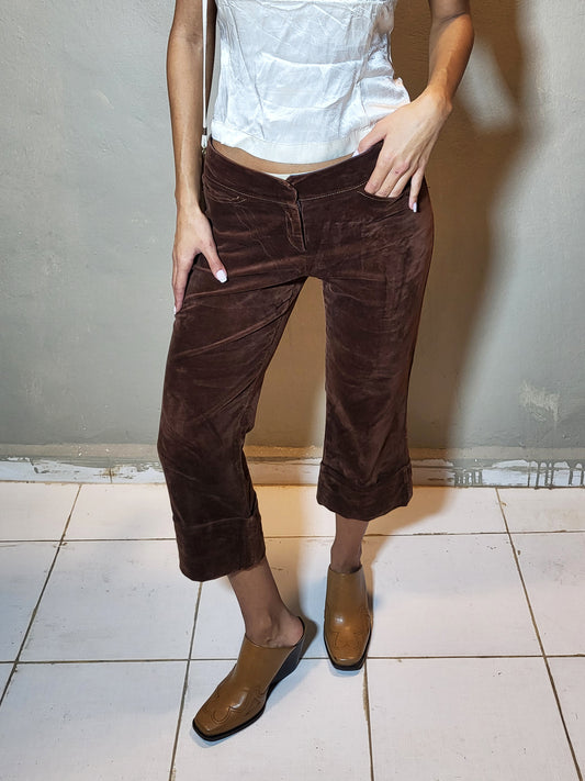 Origem Cropped Suede Trousers