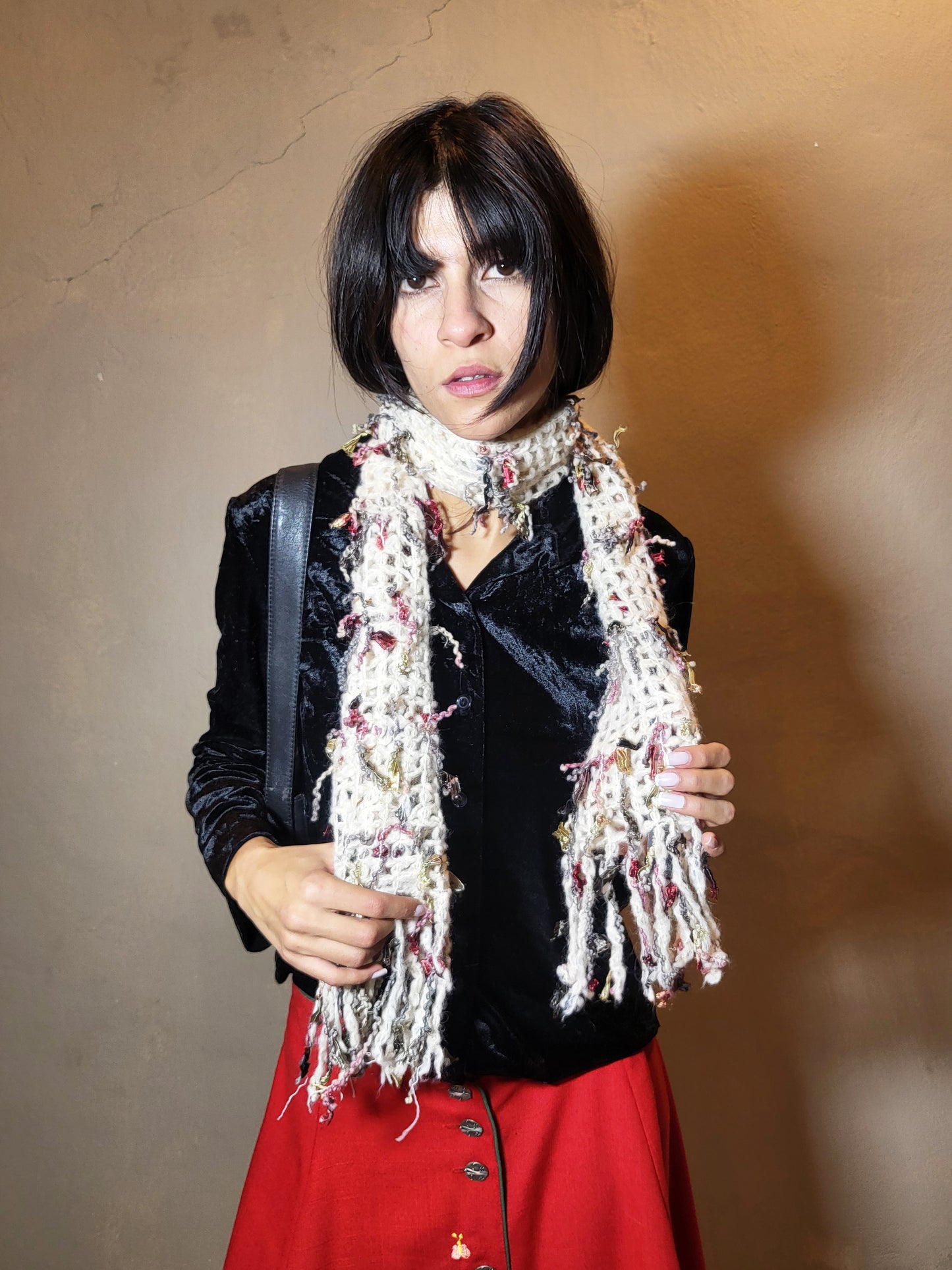 Chunky Knit Fringe Scarf