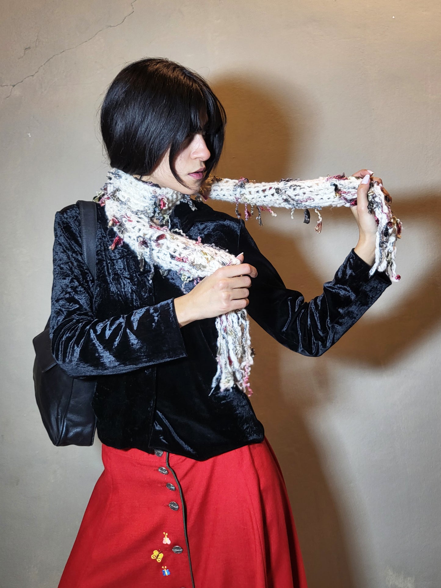 Chunky Knit Fringe Scarf