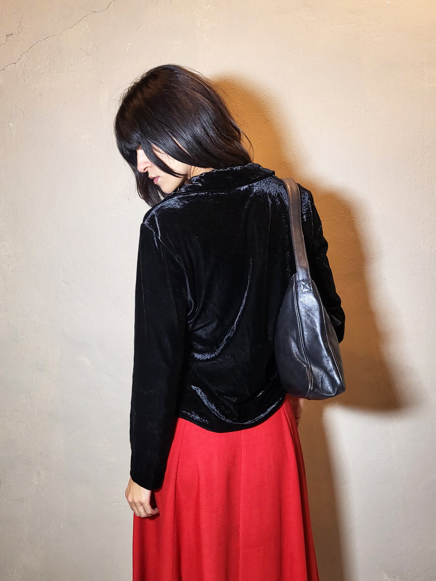 Velvet Button-Up Top