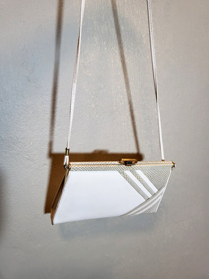 White Structured Clutch-Shoulder Bag