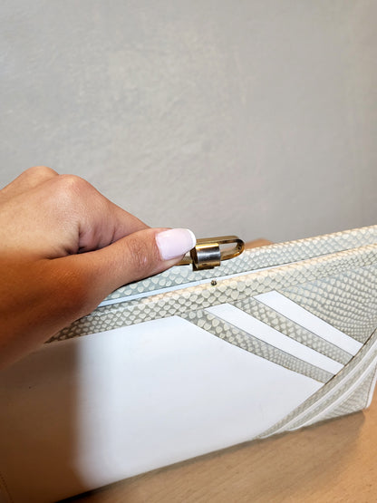 White Structured Clutch-Shoulder Bag