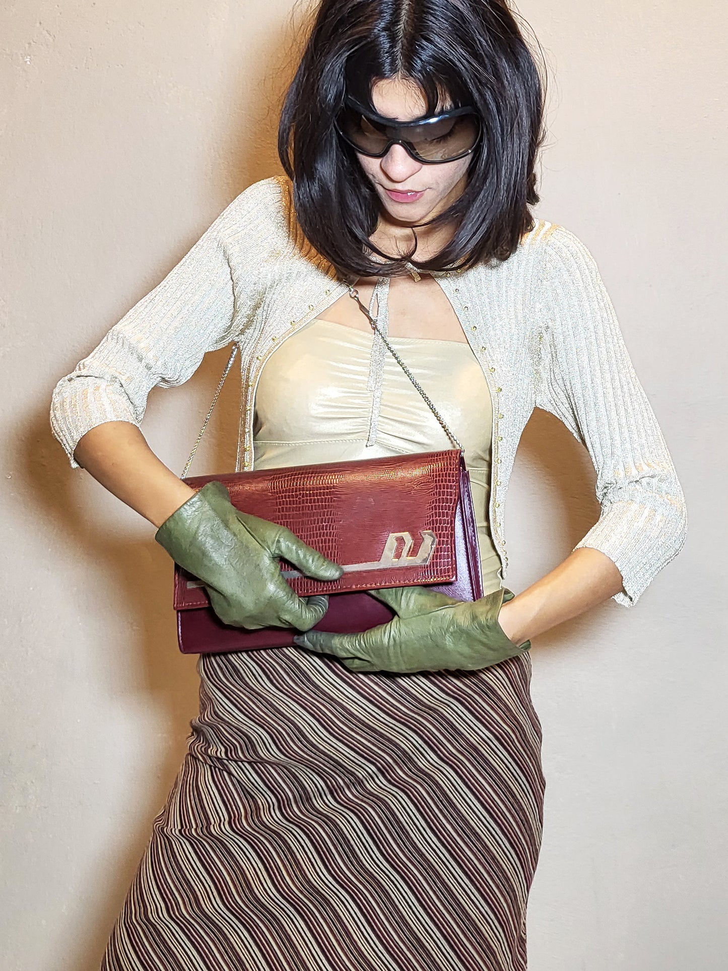 Burgundy Gloss Shoulder Bag