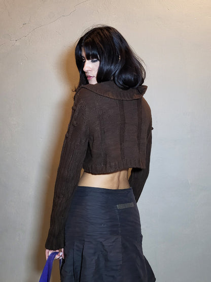 Chocolate Knit Cropped Bolero